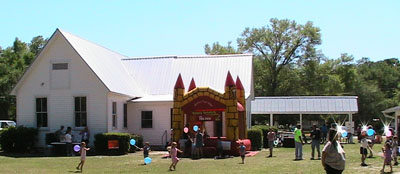 photo of the back side of the church